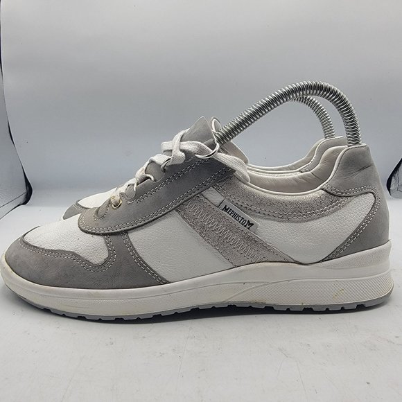 Mephisto Womens 8 Ruby Gray Metallic Leather Nubuck Sneakers Shock Absorber - Picture 5 of 12